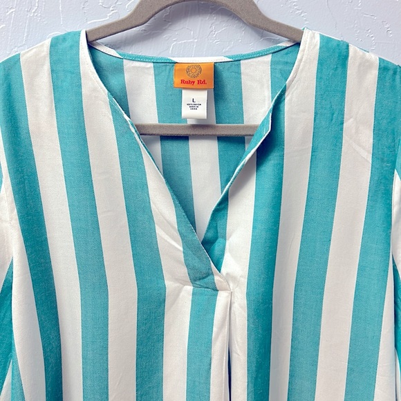 Ruby Rd Rayon Stripes Blouse - Picture 2 of 6